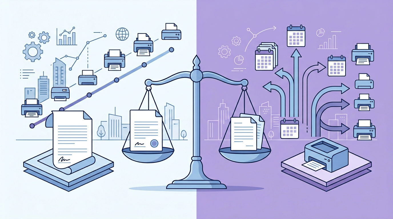 プリンターのリースとレンタルの比較