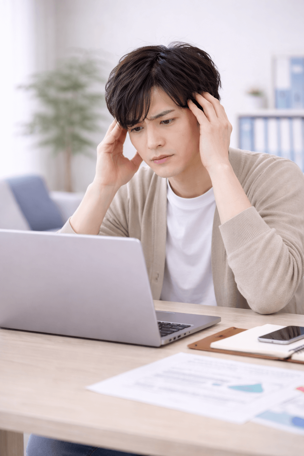 困っている男性