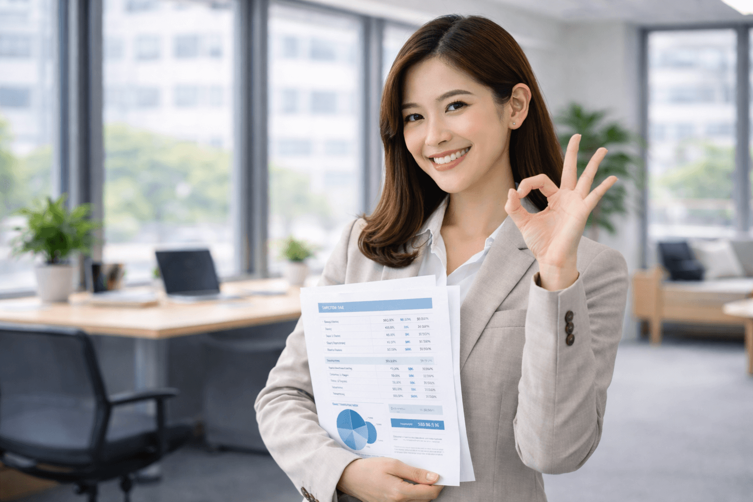 OKサインをしている女性