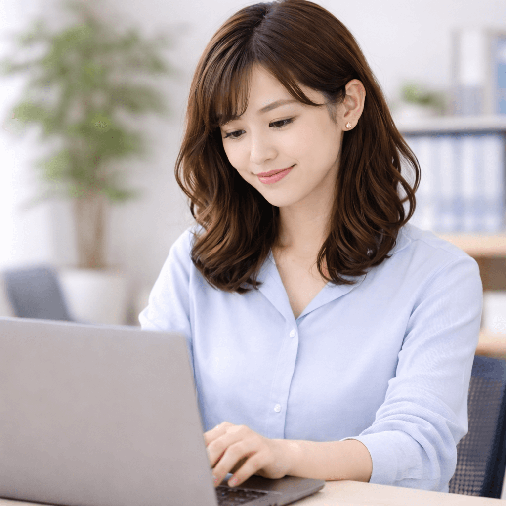 PCを使っている女性