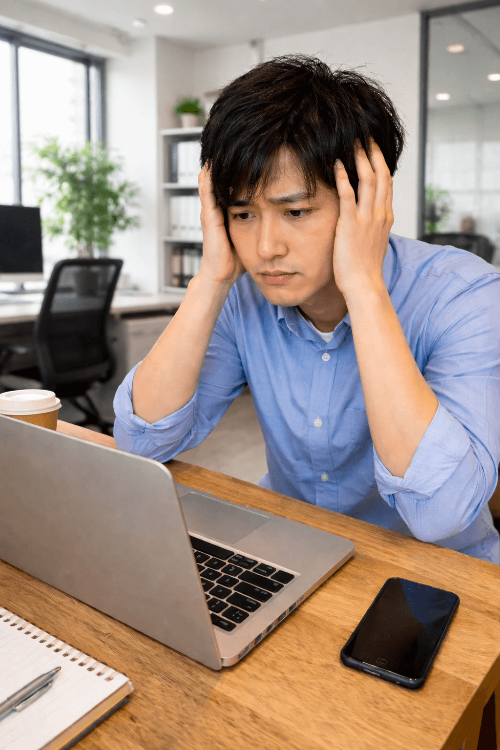 困っている男性